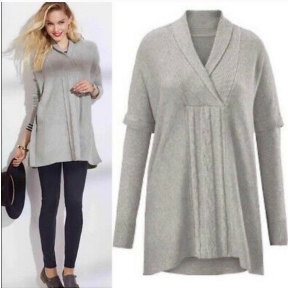 Cabi Gray Charlotte Poncho Sweater S